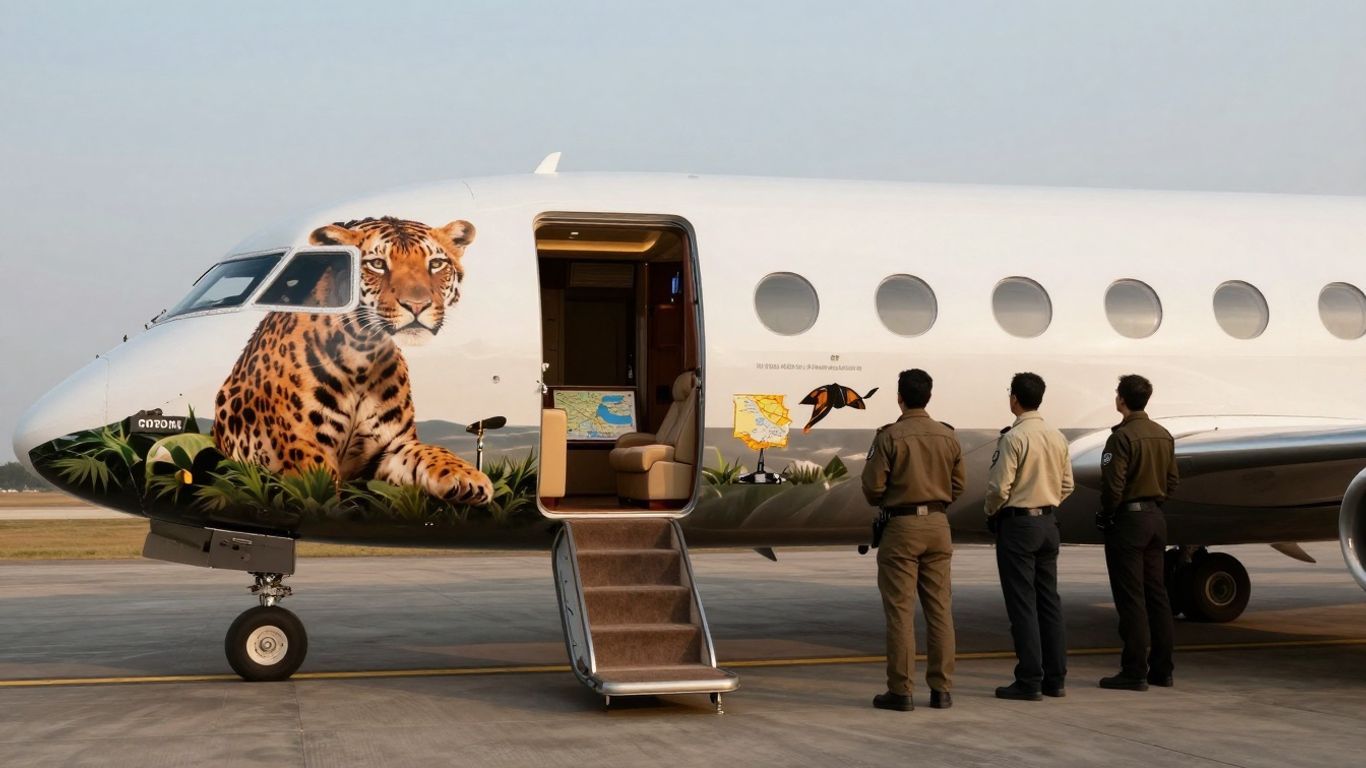 Luxury safari jet with ranger guides and seat maps.