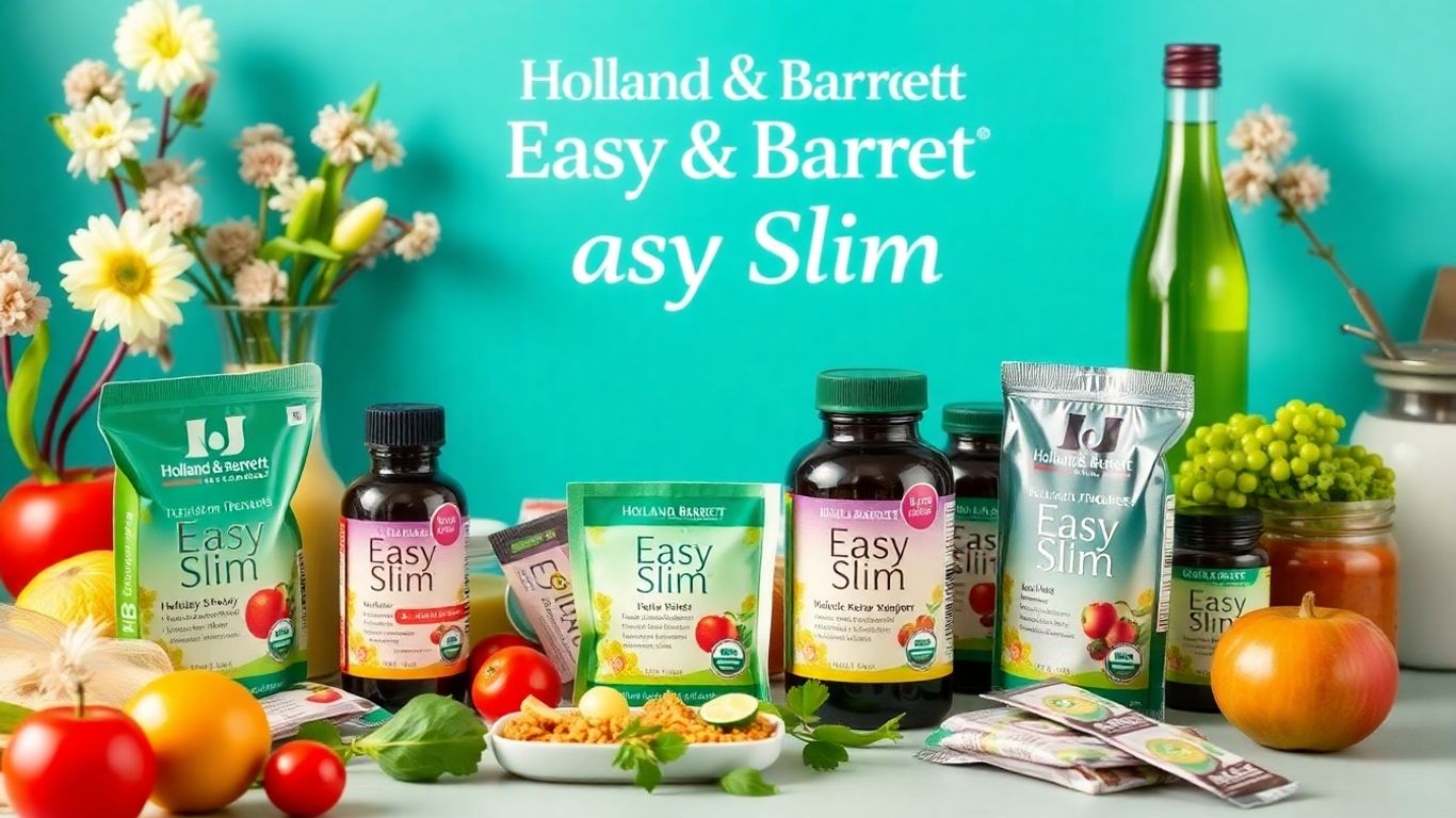Holland and Barrett Easy Slim products and healthy ingredients.