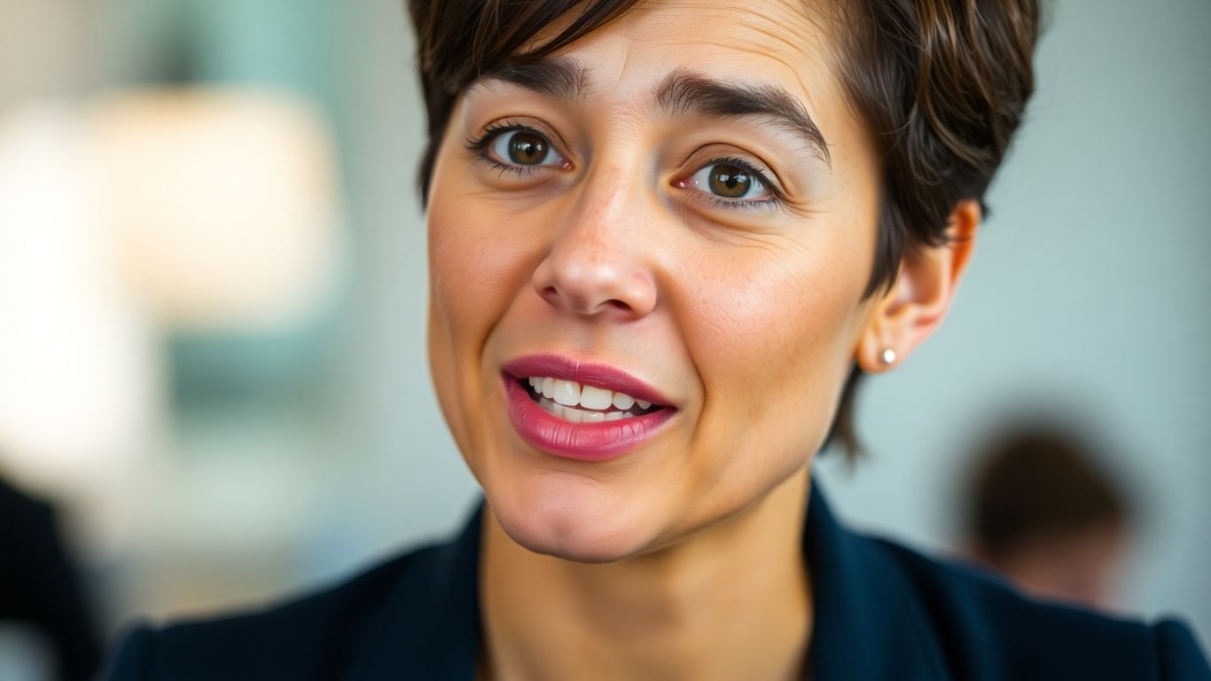 Person speaking confidently during an IELTS test.