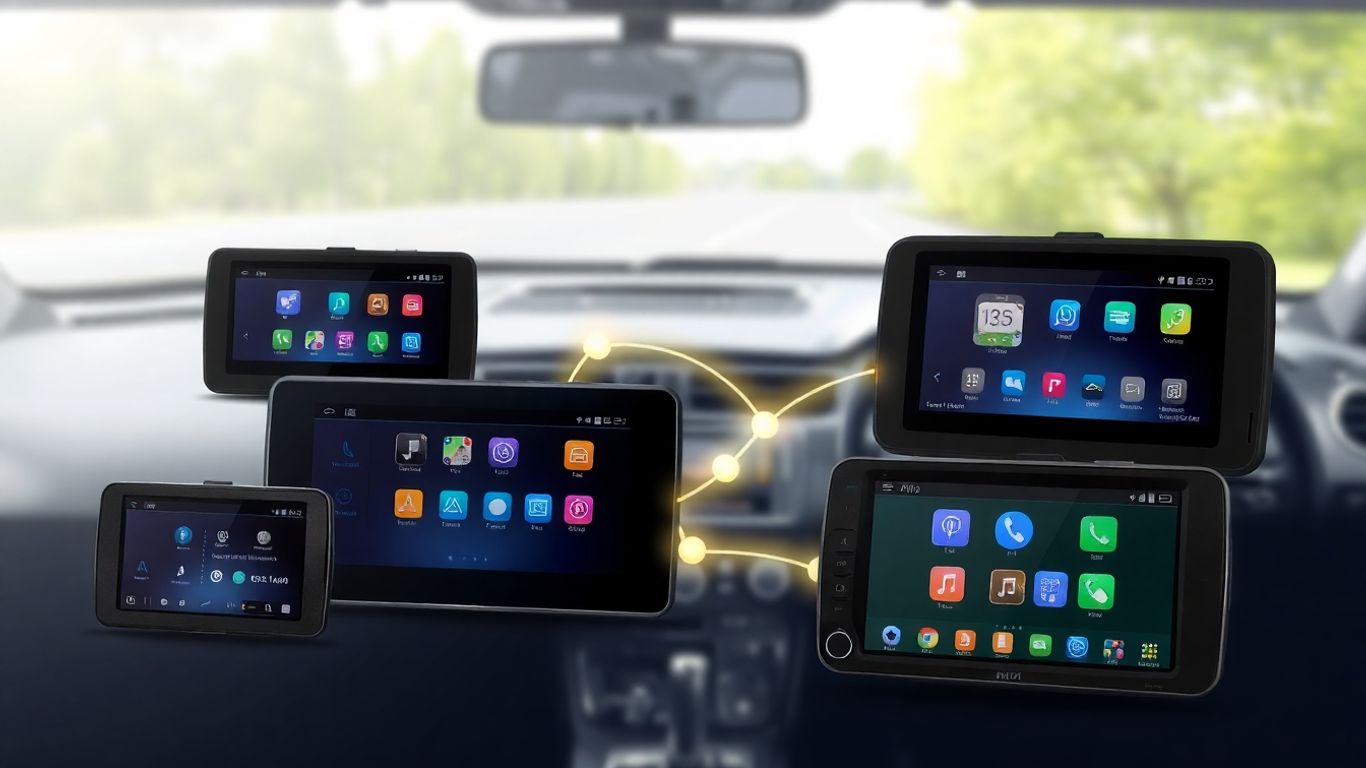 Vergleich von Kfz-Navigationssystemen mit verschiedenen Modellen.