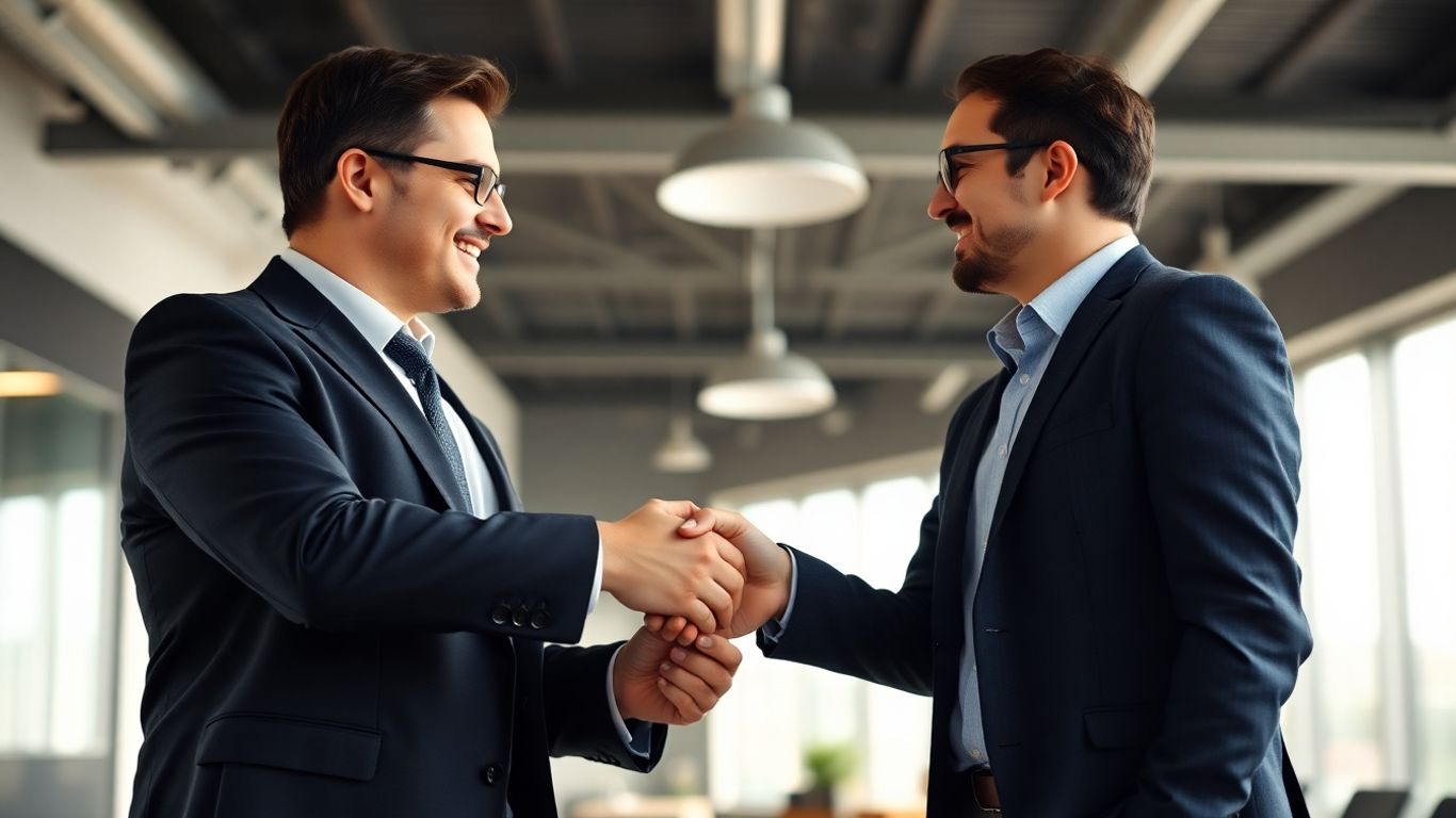 Handshake between two business partners.