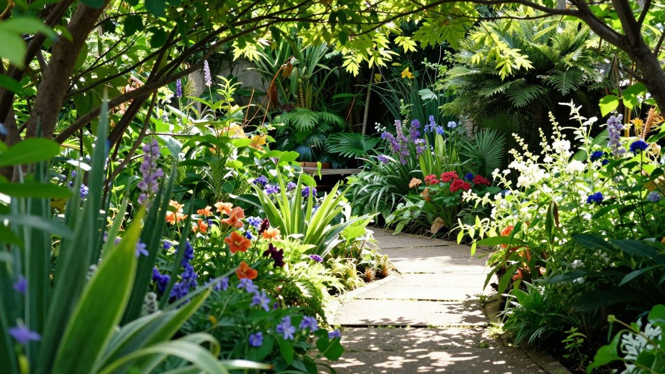 Groene tuinen met bloemen en paden in Leeuwarden.