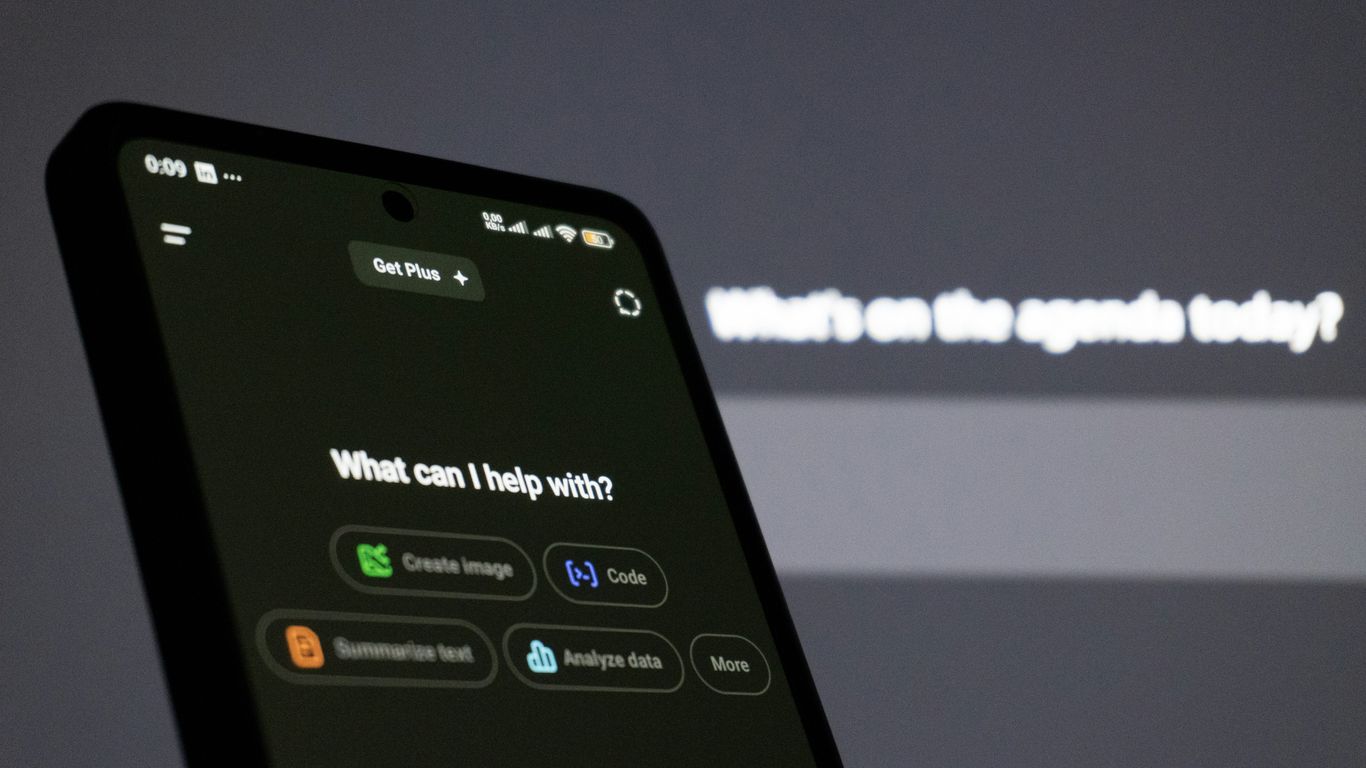Smartphone screen displaying ai assistant interface.