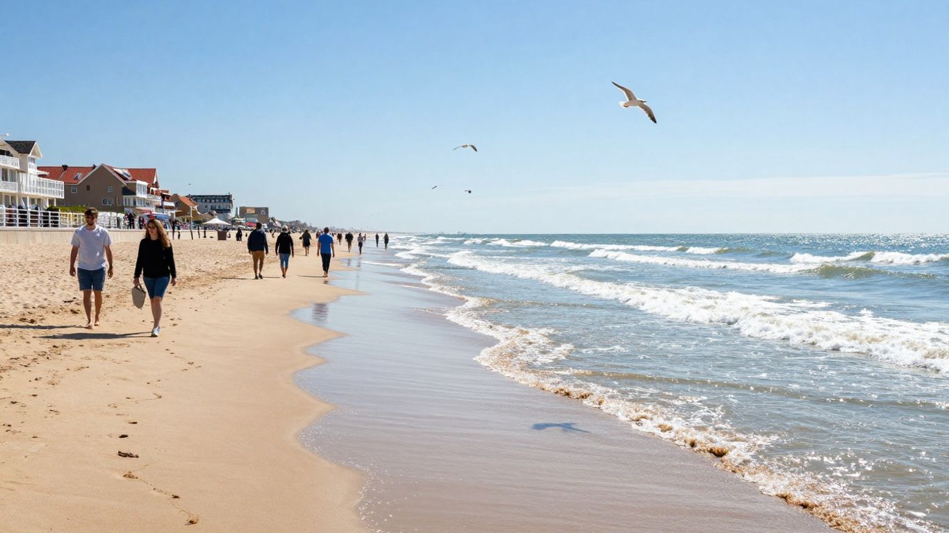 Strand en boulevard van Kijkduin gefotografeerd