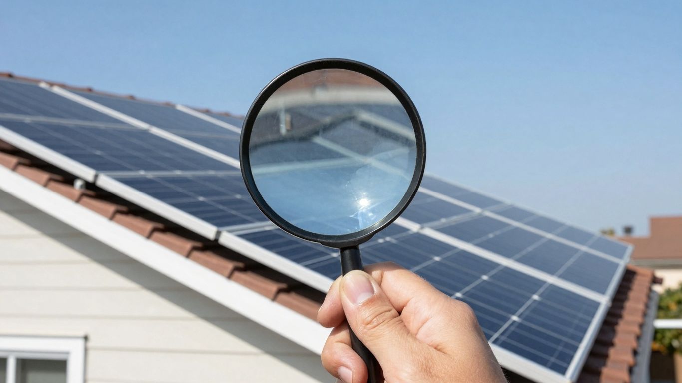 Inspection of solar panels to avoid scams.