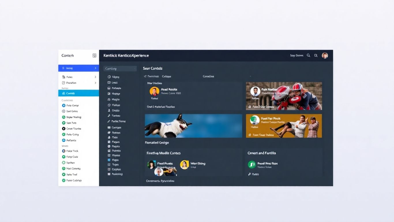 Kentico Xperience CMS dashboard interface
