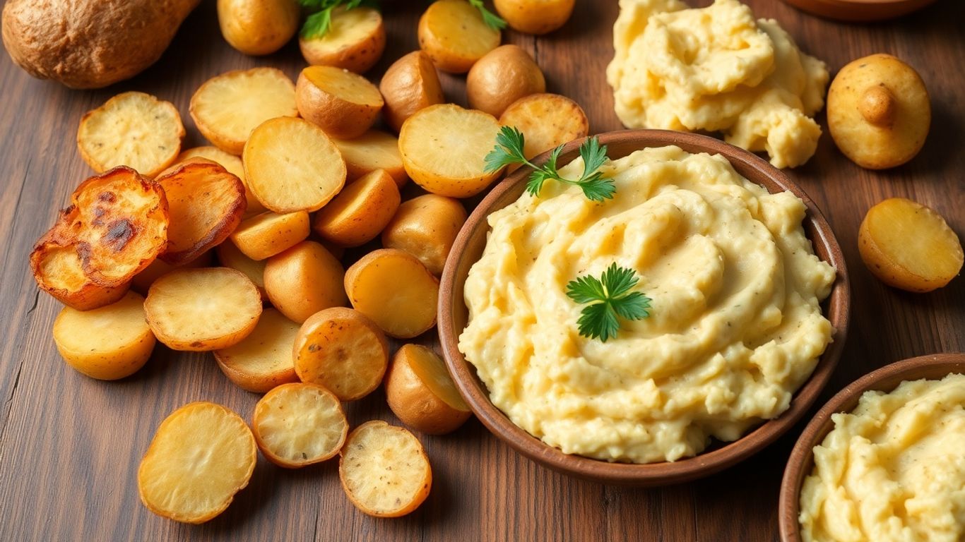 Biologische aardappelen in oven en stamppot gerechten