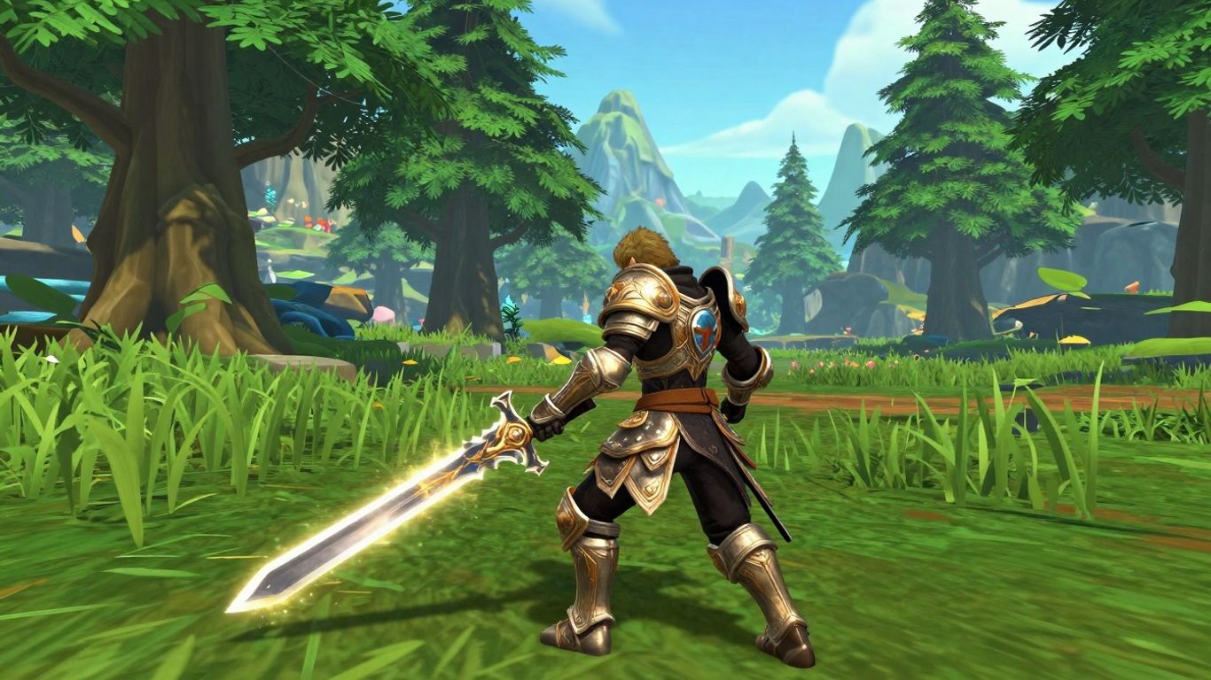 Guild Wars 2 warrior in fantasy landscape