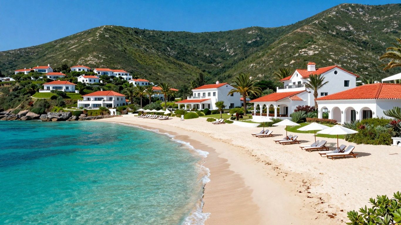 Eagles Palace resort with beach and turquoise water.