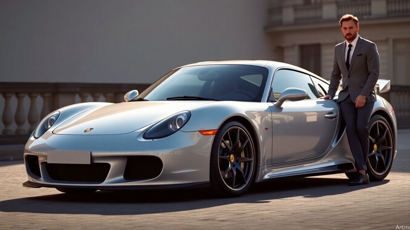 Porsche Carrera GT and Arthur Kar at collection launch.