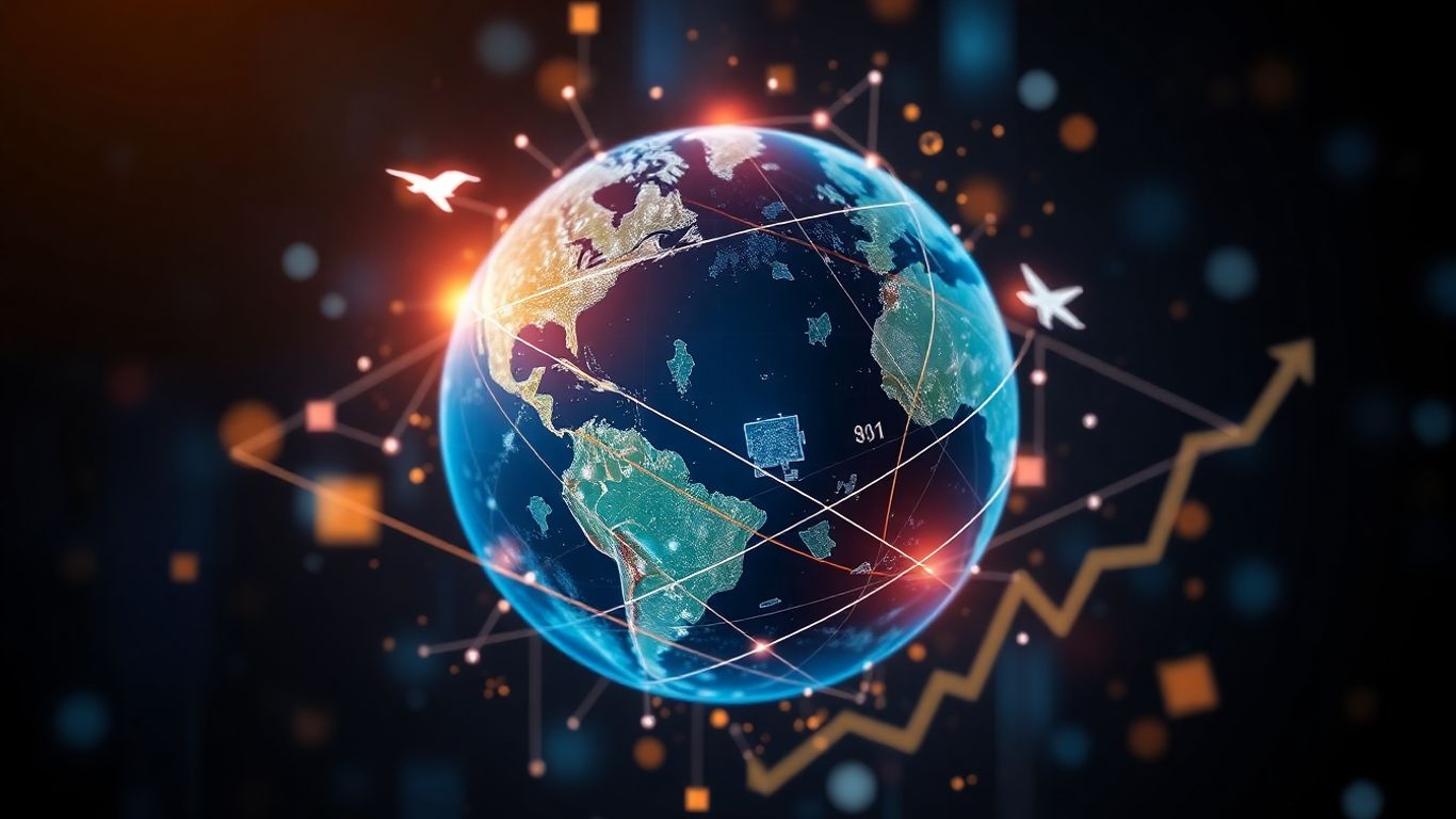 Global dropshipping network with growth indicators.