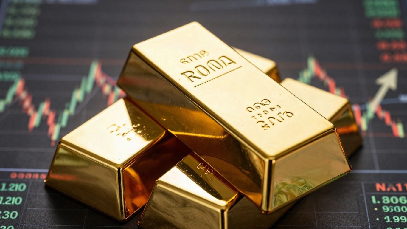 Gold bar and market movement visuals