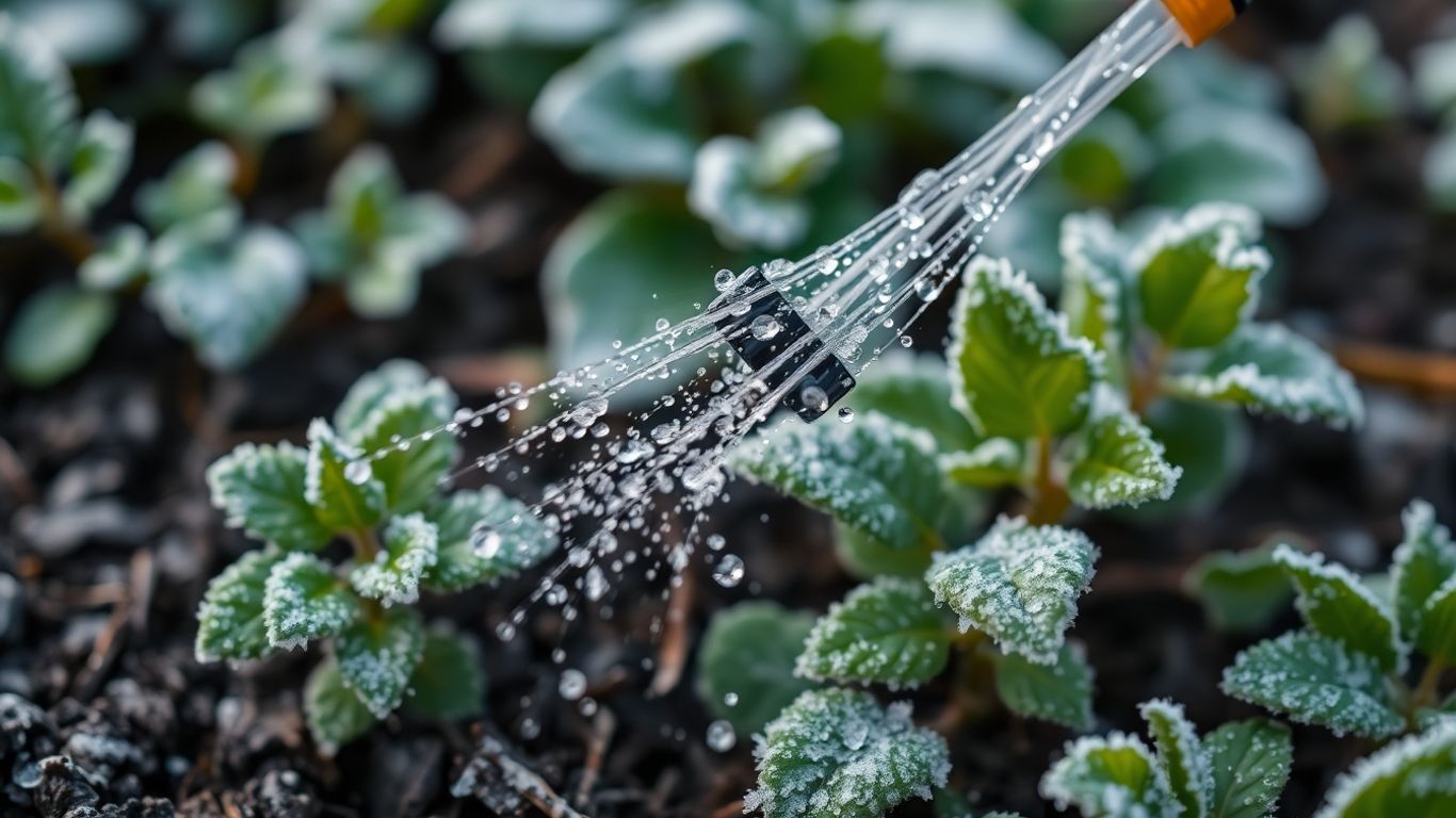 Bewässerung von Pflanzen bei Frost mit Wassersparender Technik