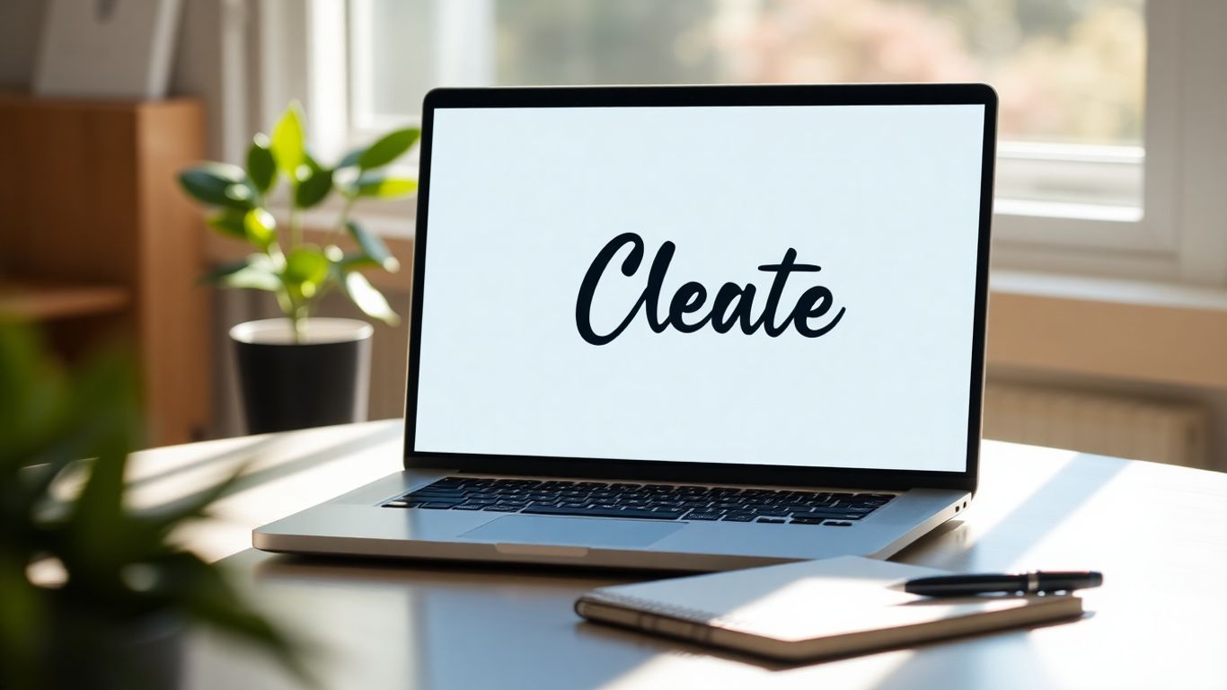 Laptop with creative design on desk