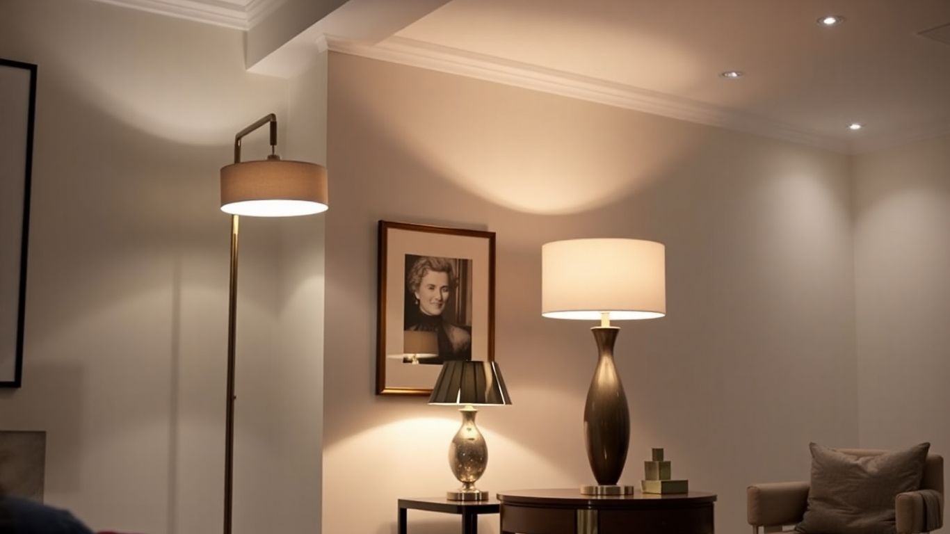 Elegant John Lewis lamps illuminating a stylish living room.