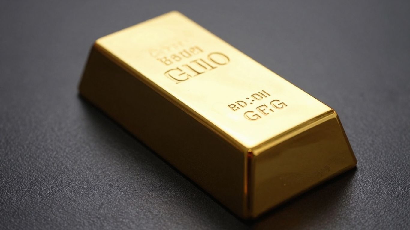 深色背景上闪亮的金条。