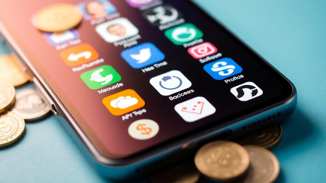 Logo do TikTok com moedas caindo