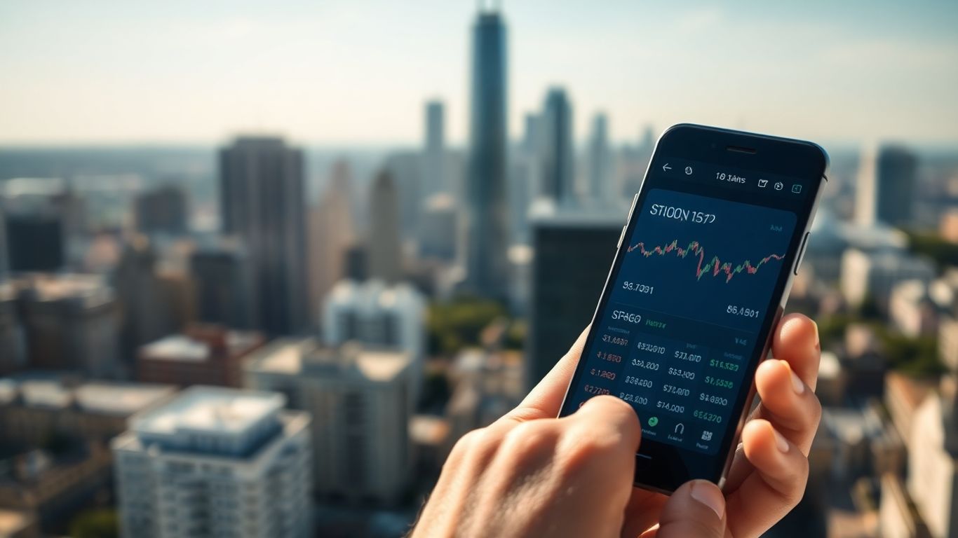 Stock market app on a smartphone.