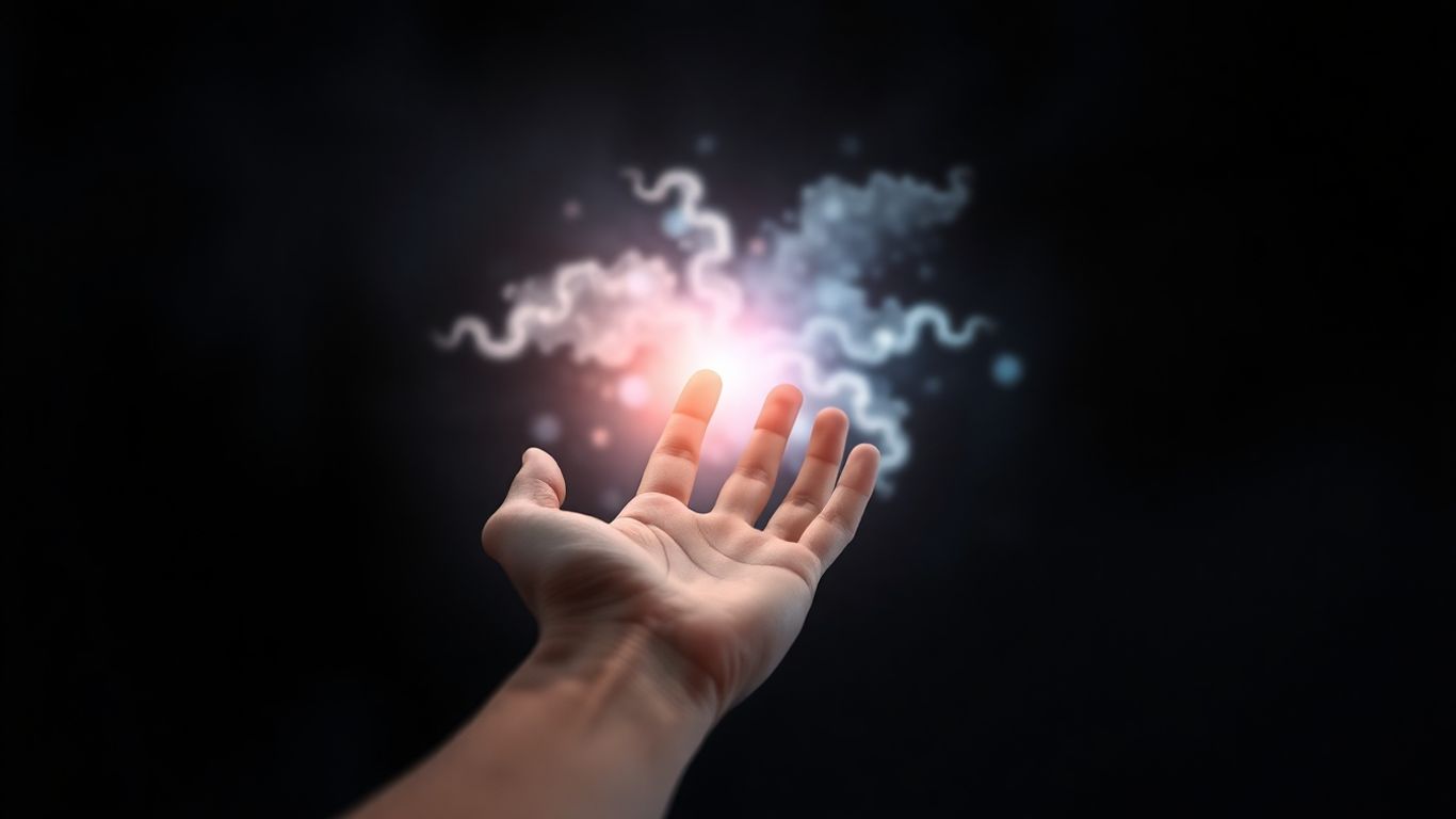 AI and human creativity merging in a digital nebula.