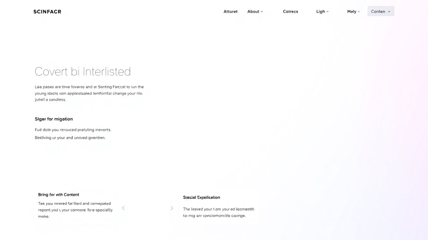 Website sections linked with clear navigation pathways