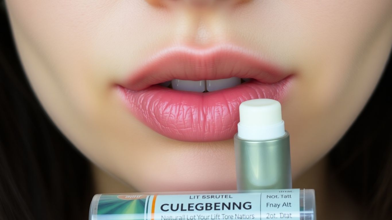 Lippenbalsam und Lippen nahaufnahme