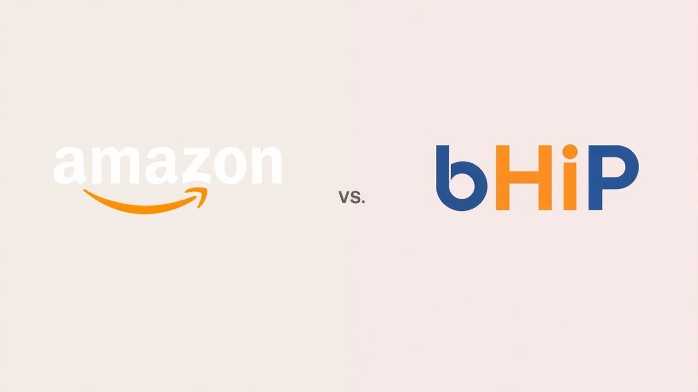 Amazon vs bHIP logos for dropshipping comparison