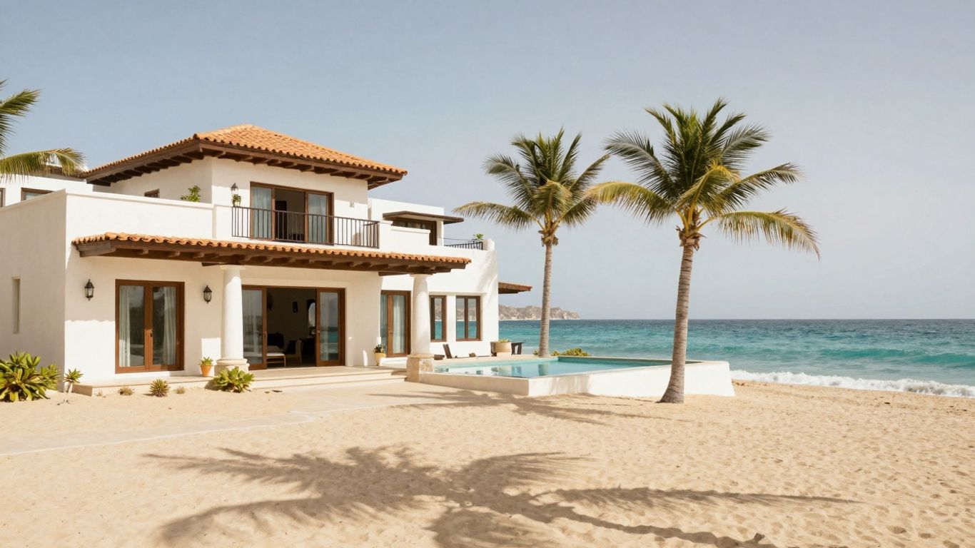 Luxury beachfront villa with ocean view in Cabo.
