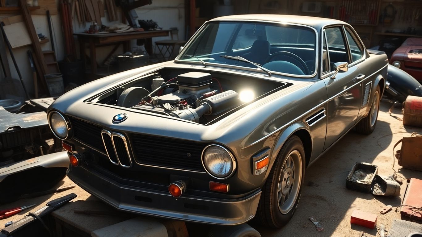 Restored vintage BMW Rennsport car