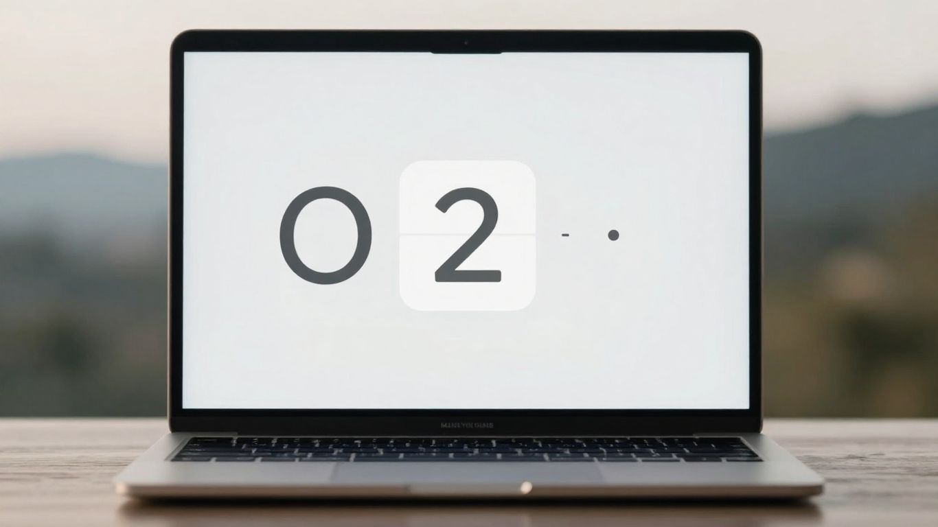 Laptop screen with focus timer and nature background.