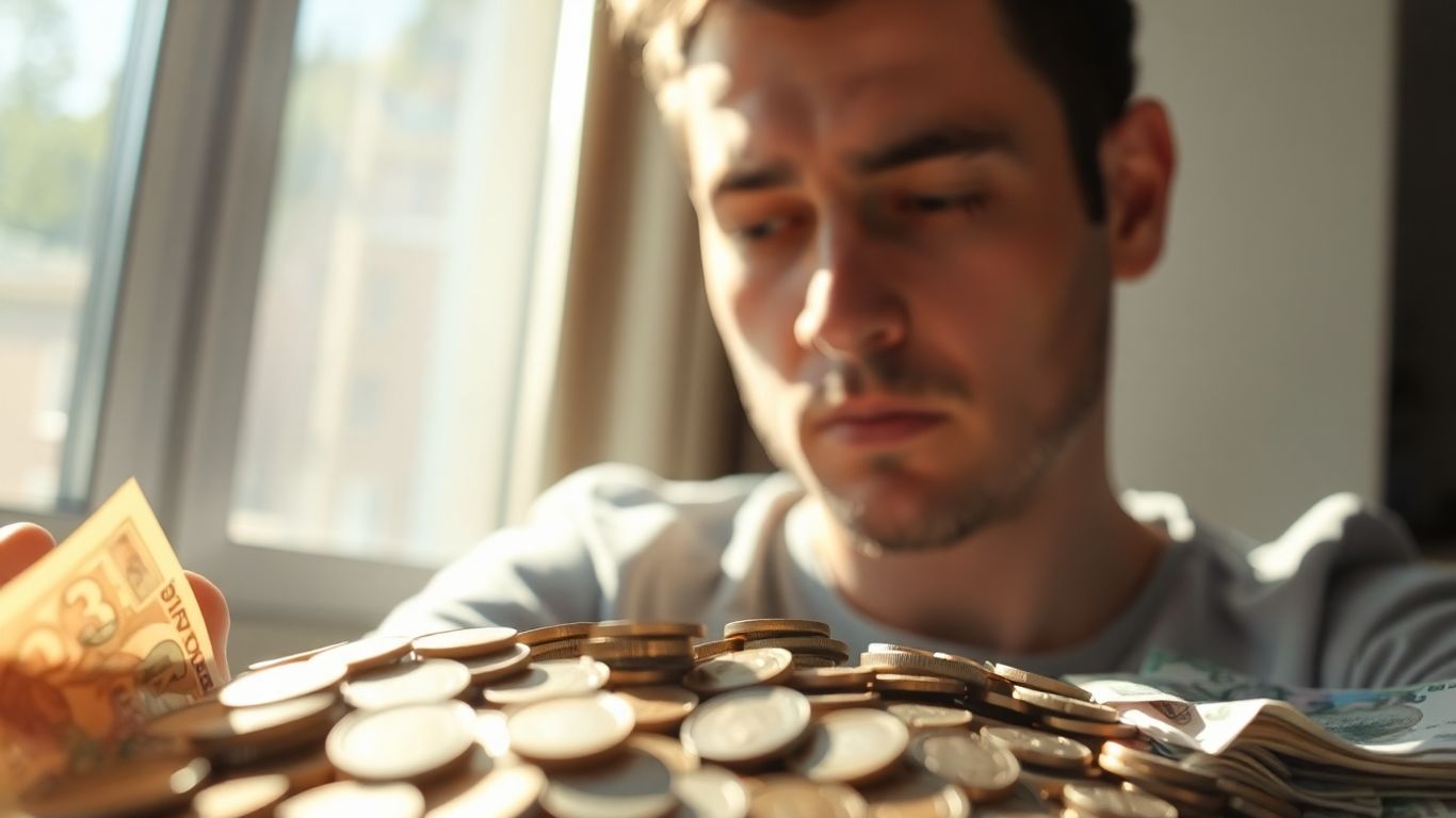 Pessoa pensando em dinheiro e reembolso de impostos.