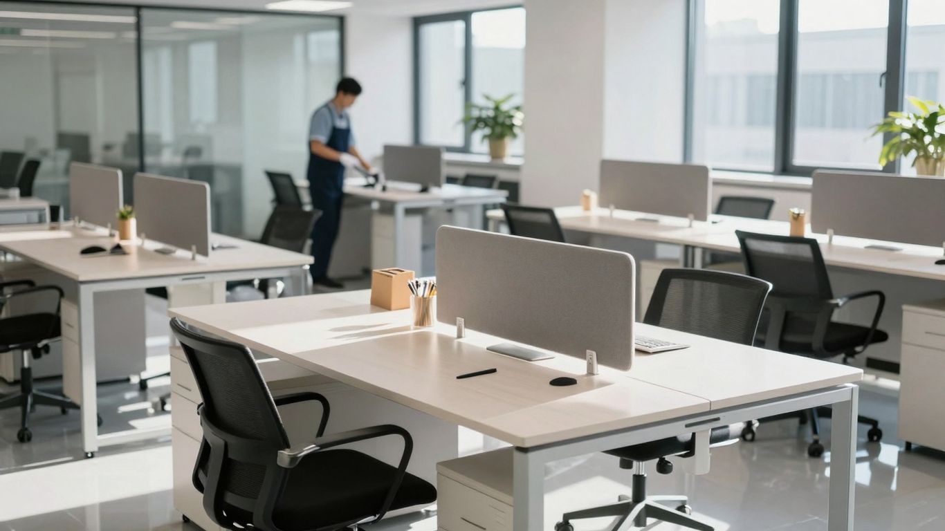 Čisté a moderné kancelárske priestory s profesionálnym upratovaním.