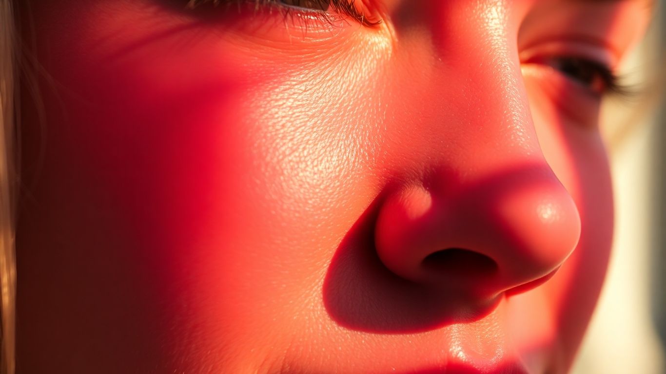 Face with a warm, sunlit reddish glow.