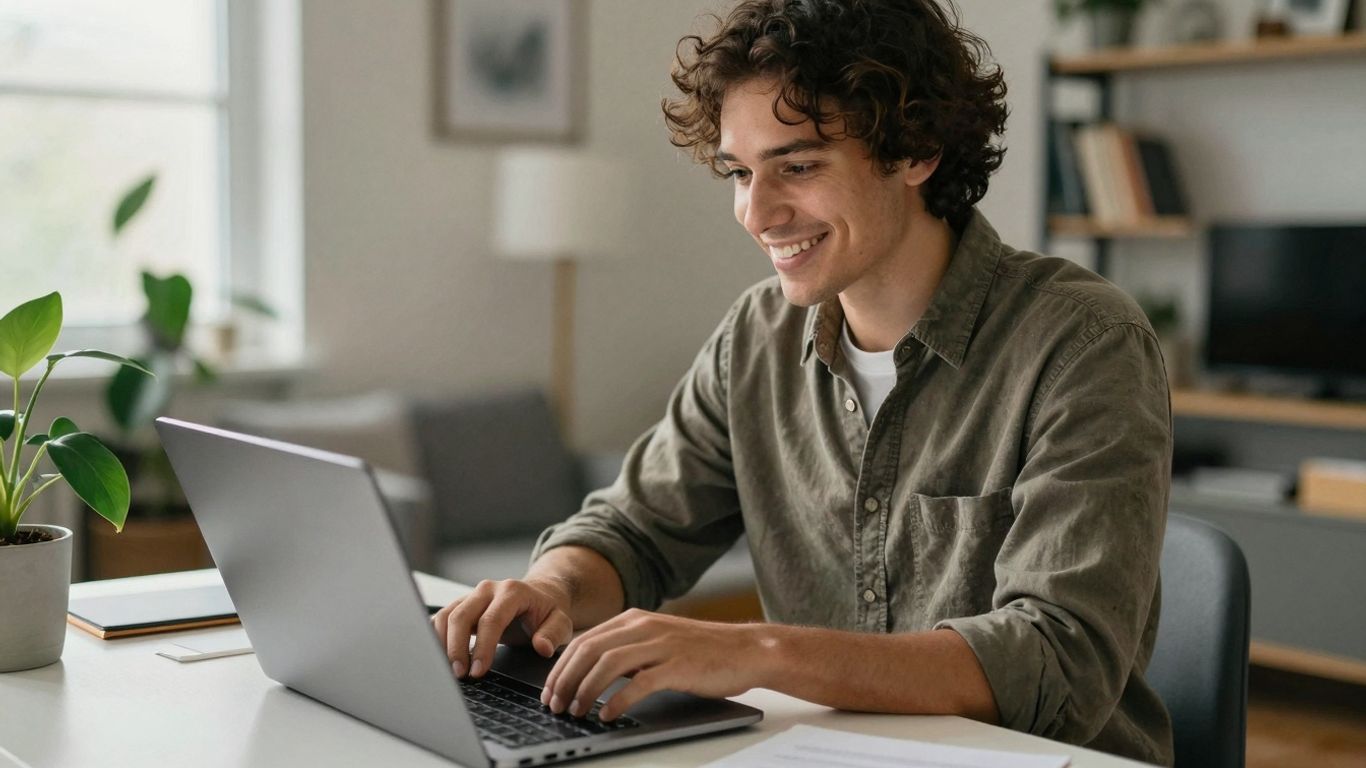 Person working from home in Australia.