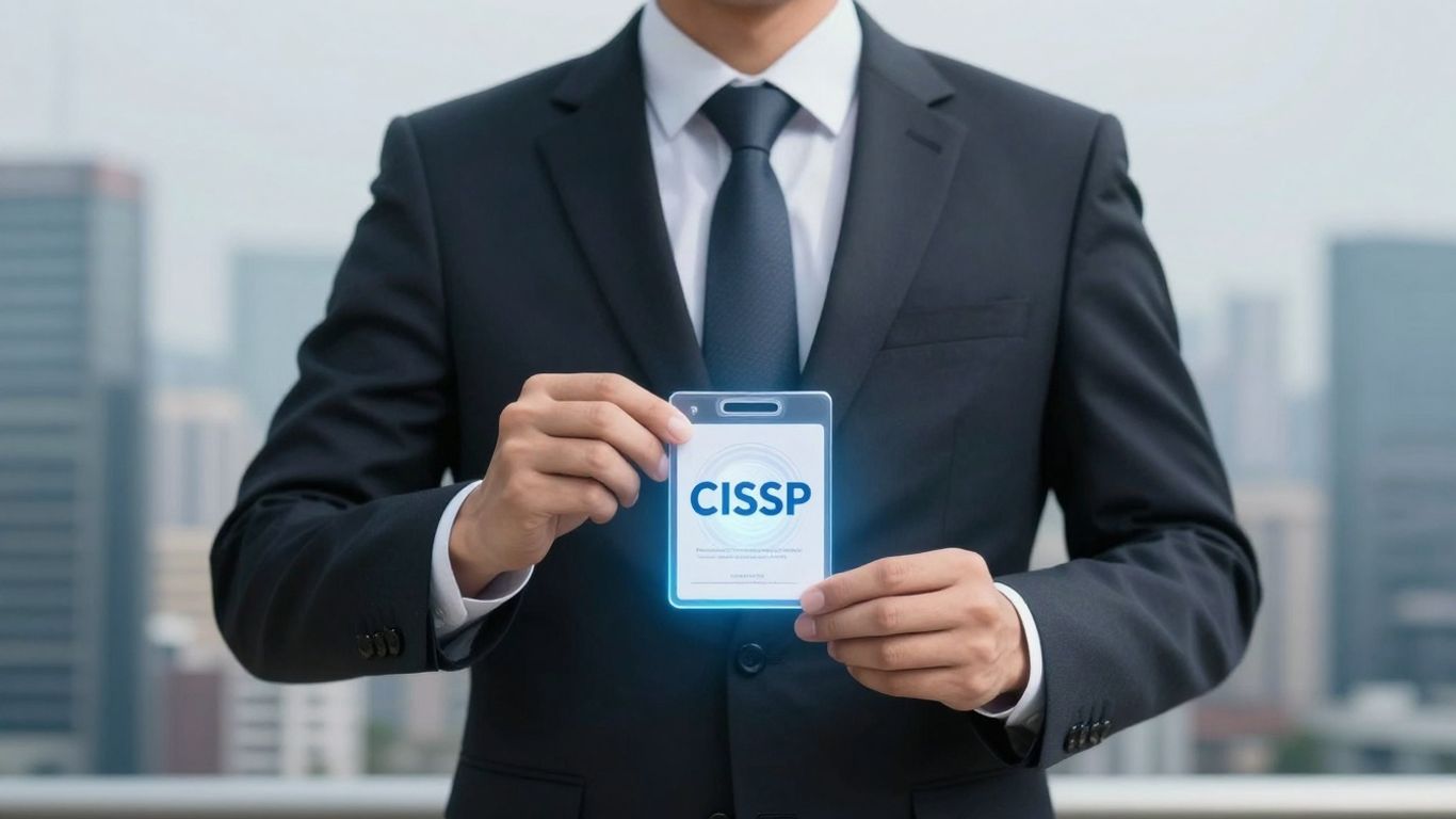 CISSP certification badge held by a professional.
