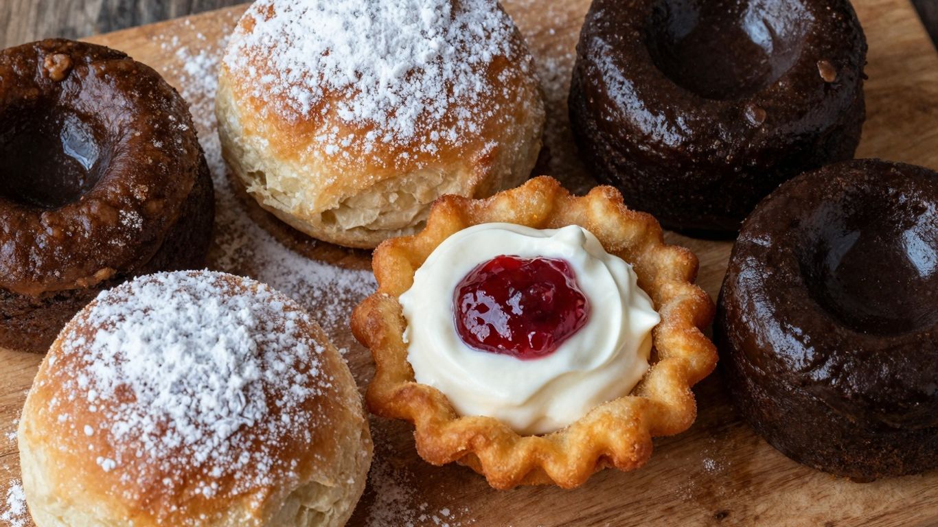 Deserturi românești autentice pe masă din lemn.