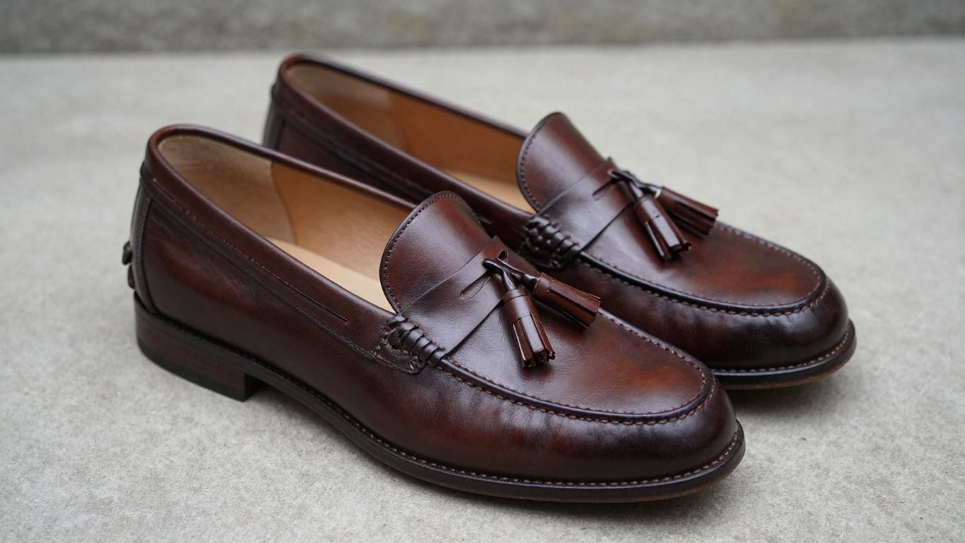 Penny loafer and tassel loafer side-by-side.