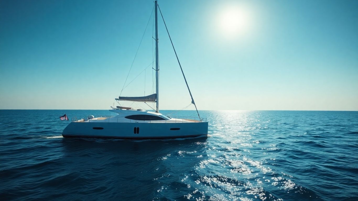 Seahawk sailboat on a calm, sunny ocean.