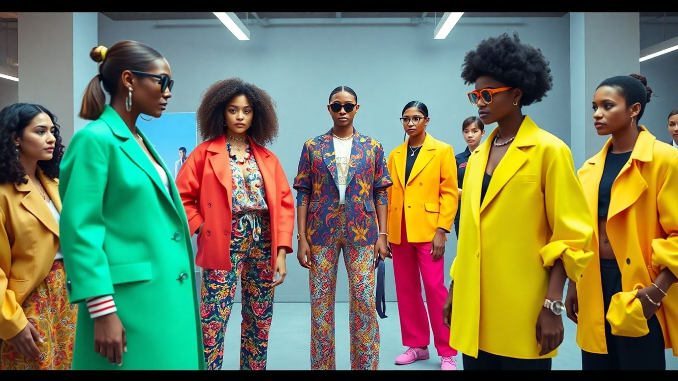 Models using virtual try-on technology for fashion.