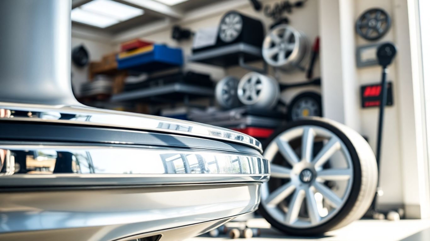 Volkswagen used car parts: bumper, wheels, engine components.