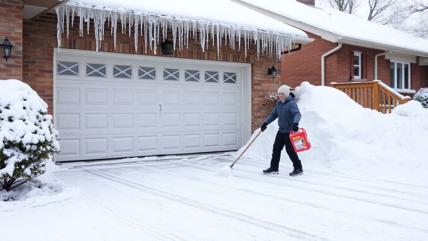 Buffalo driveway maintenance during winter snow.