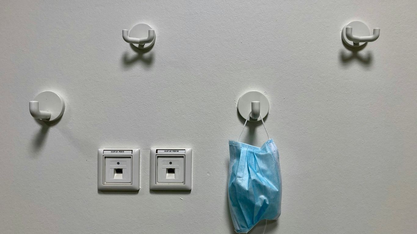 blue and white plastic bag