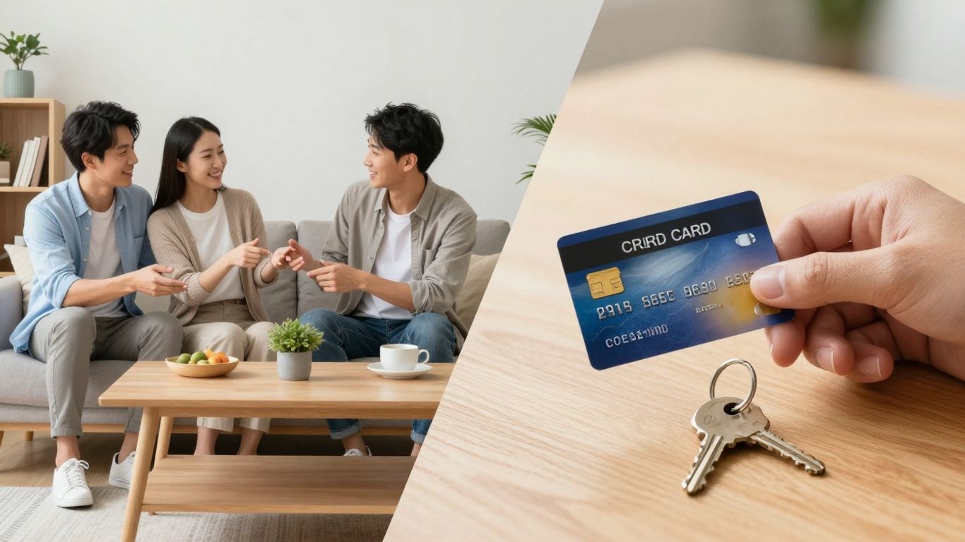 Couple dividing assets and debts during divorce.