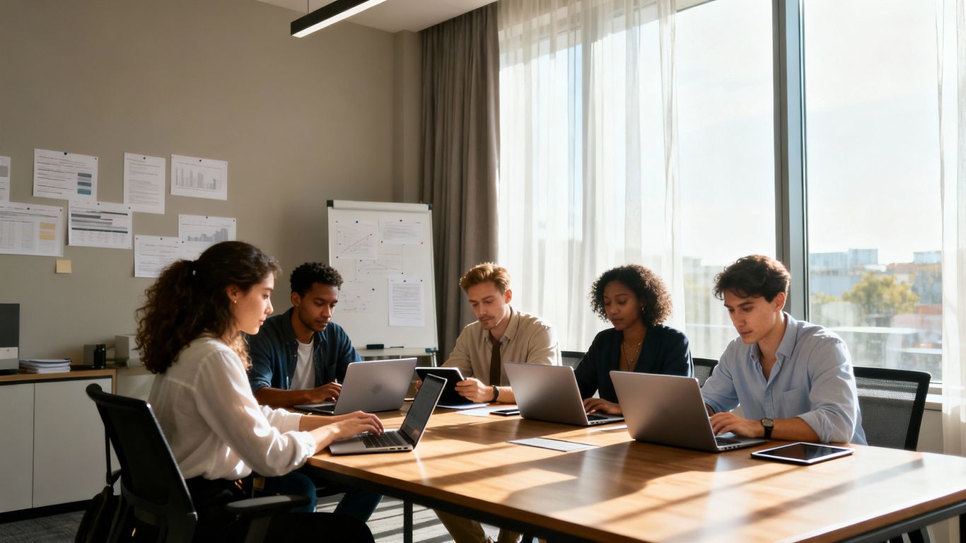 Tampa IT services team collaborating in modern office.