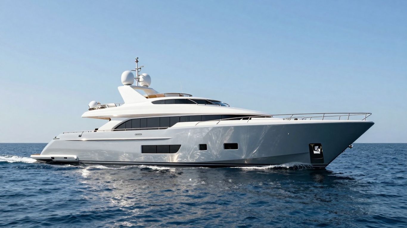 Heesen Lady L yacht sailing on blue water.
