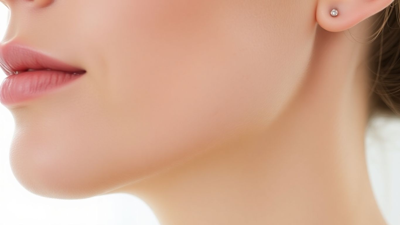 Defined jawline after EMFACE treatment.