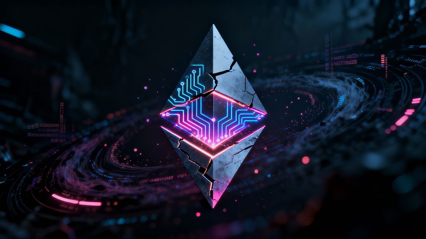 Ethereum logo facing quantum threat