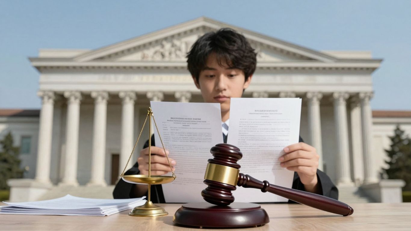 Minor penal responsibility, law, justice, gavel, scales