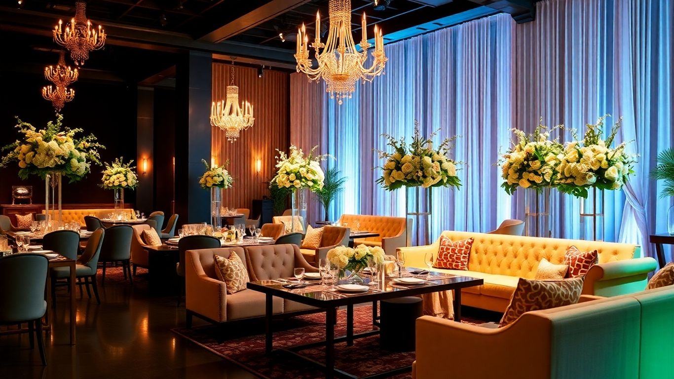 Chic event decor in a Dallas venue.