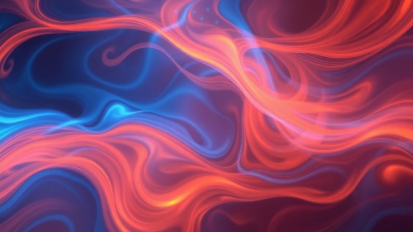Abstract background with blue and orange swirls.