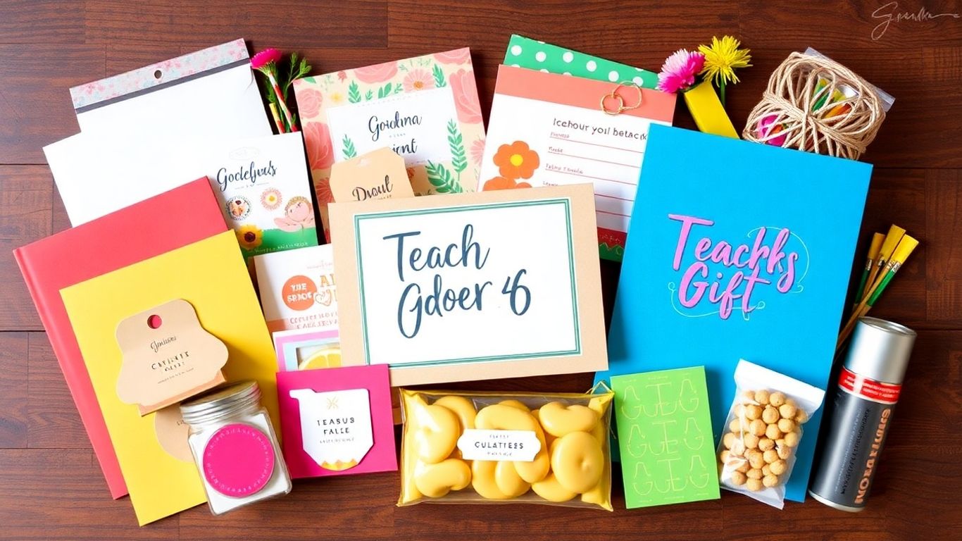 Colorful teacher gifts for Teacher Appreciation Week.
